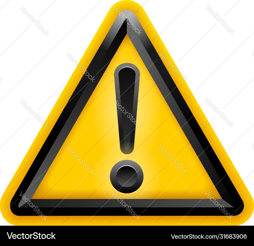 Exclamation point in yellow triangular shape Vector Image