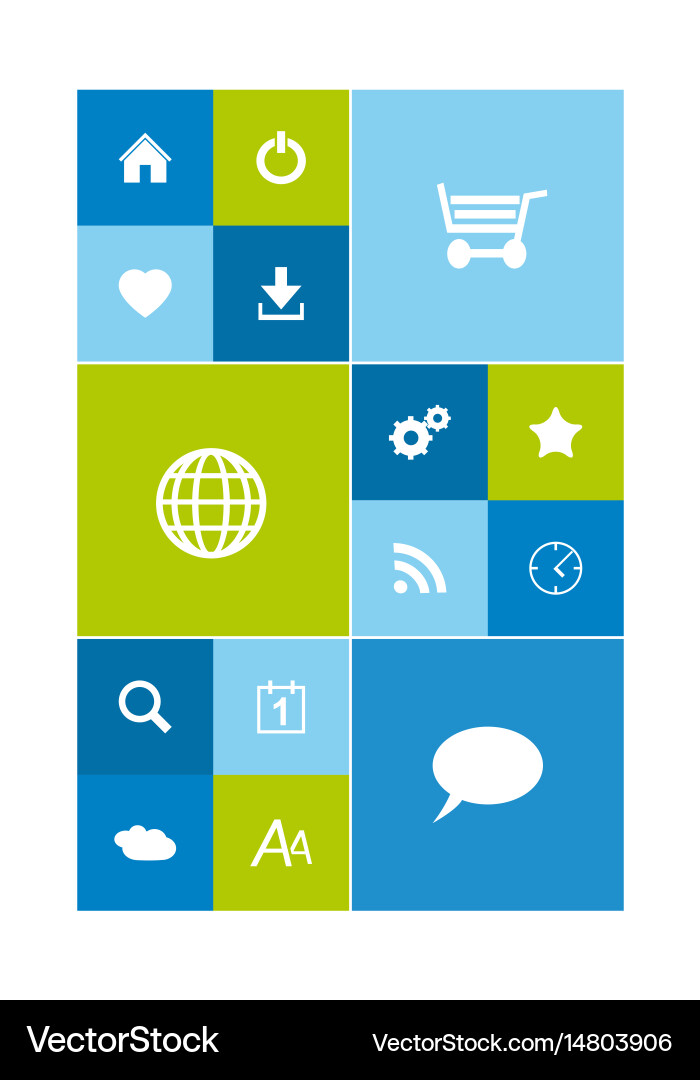 Flat UI Icon Set - Modern vector image