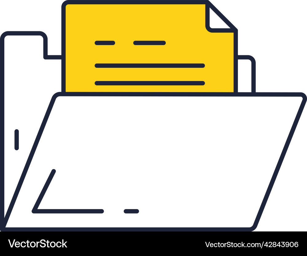 Folder with file document icon pictogram Vector Image