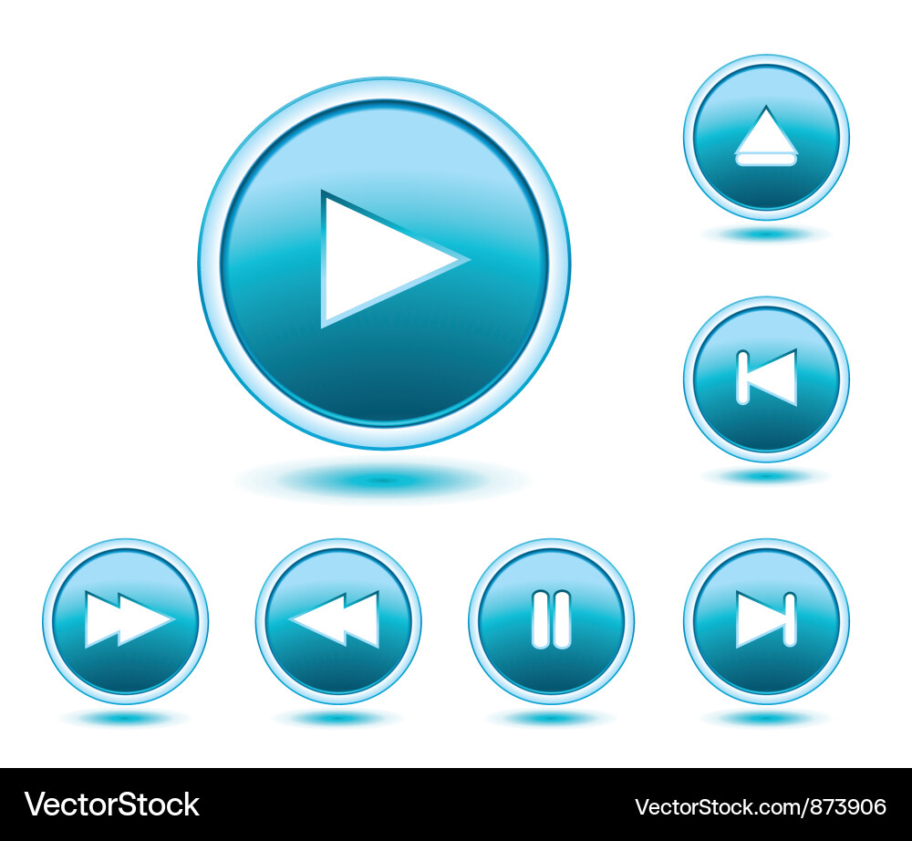Glossy buttons set Vector Image