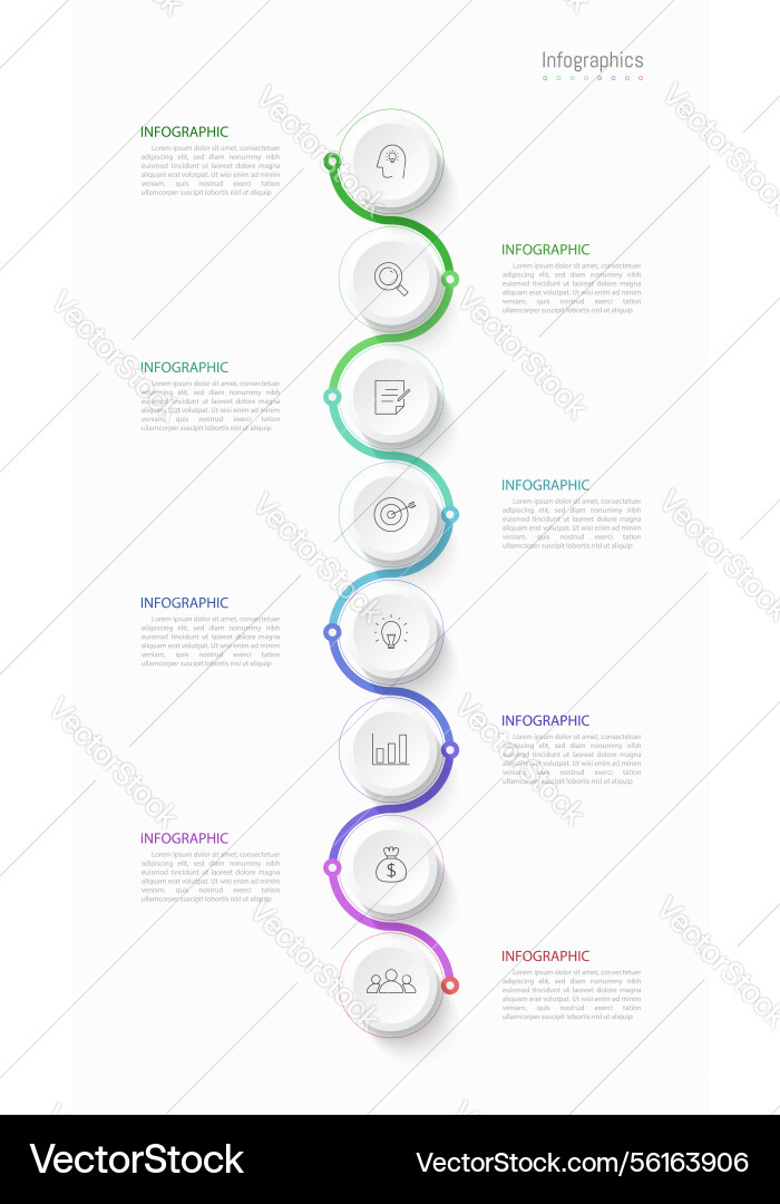 Infographic 8 options design elements Infographic 8 options design elements vector image