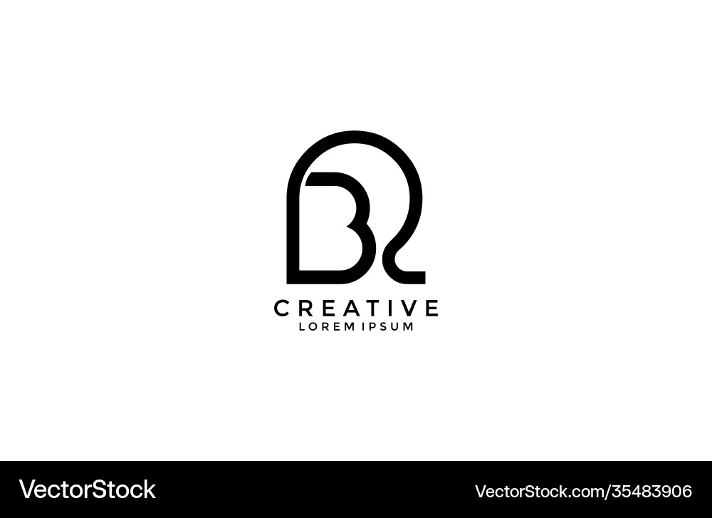 Initial rb connected style shape logotype Vector Image