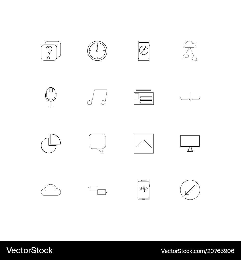 Internet of things linear thin icons set outlined vector image