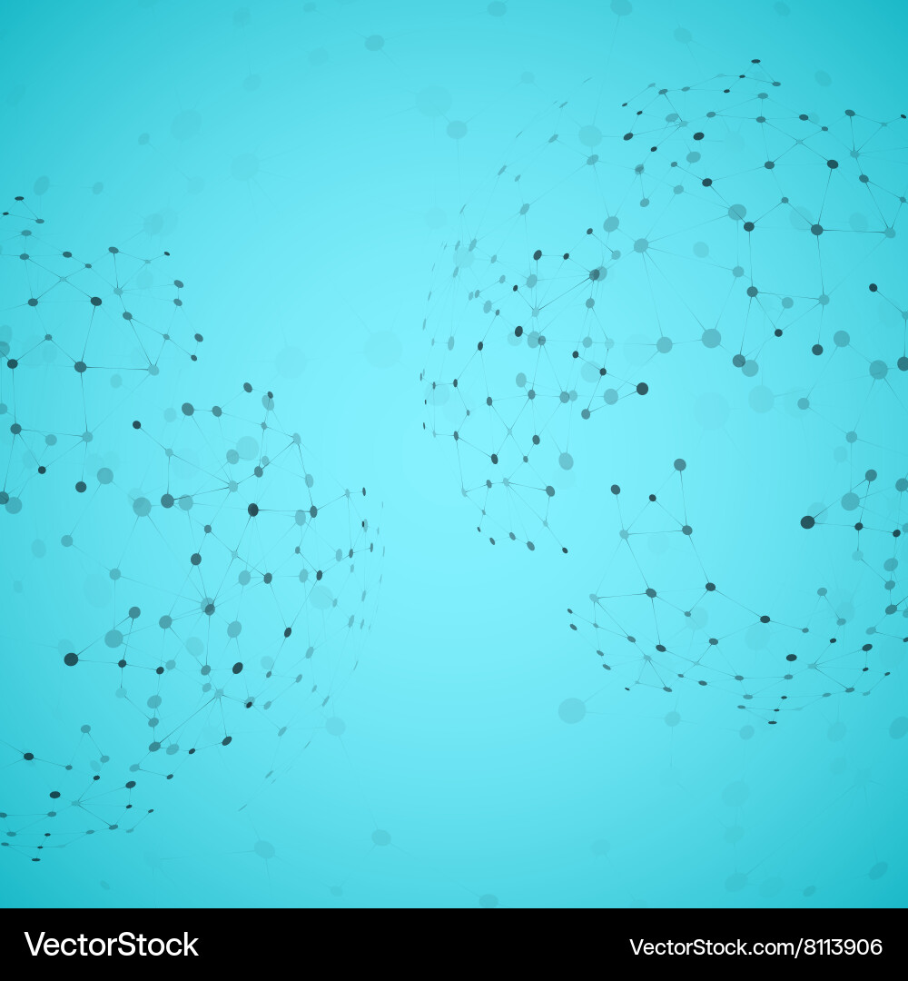 Molecular structure network connection vector image
