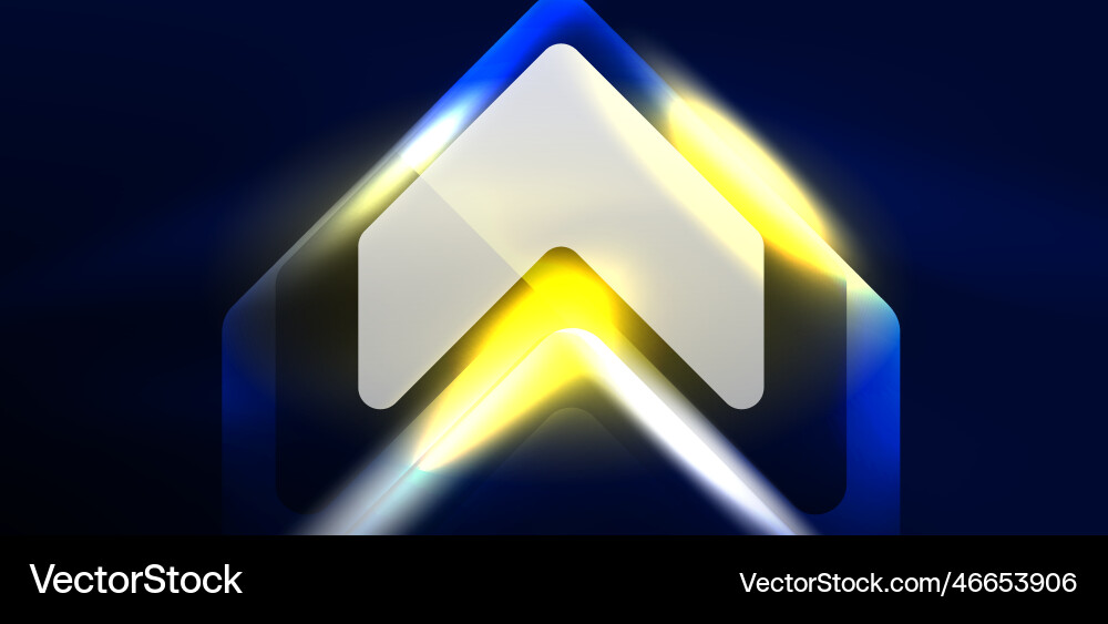 Neon speed arrow and line shapes background hi Vector Image