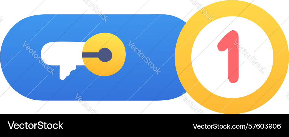New key notification icon access update security vector image