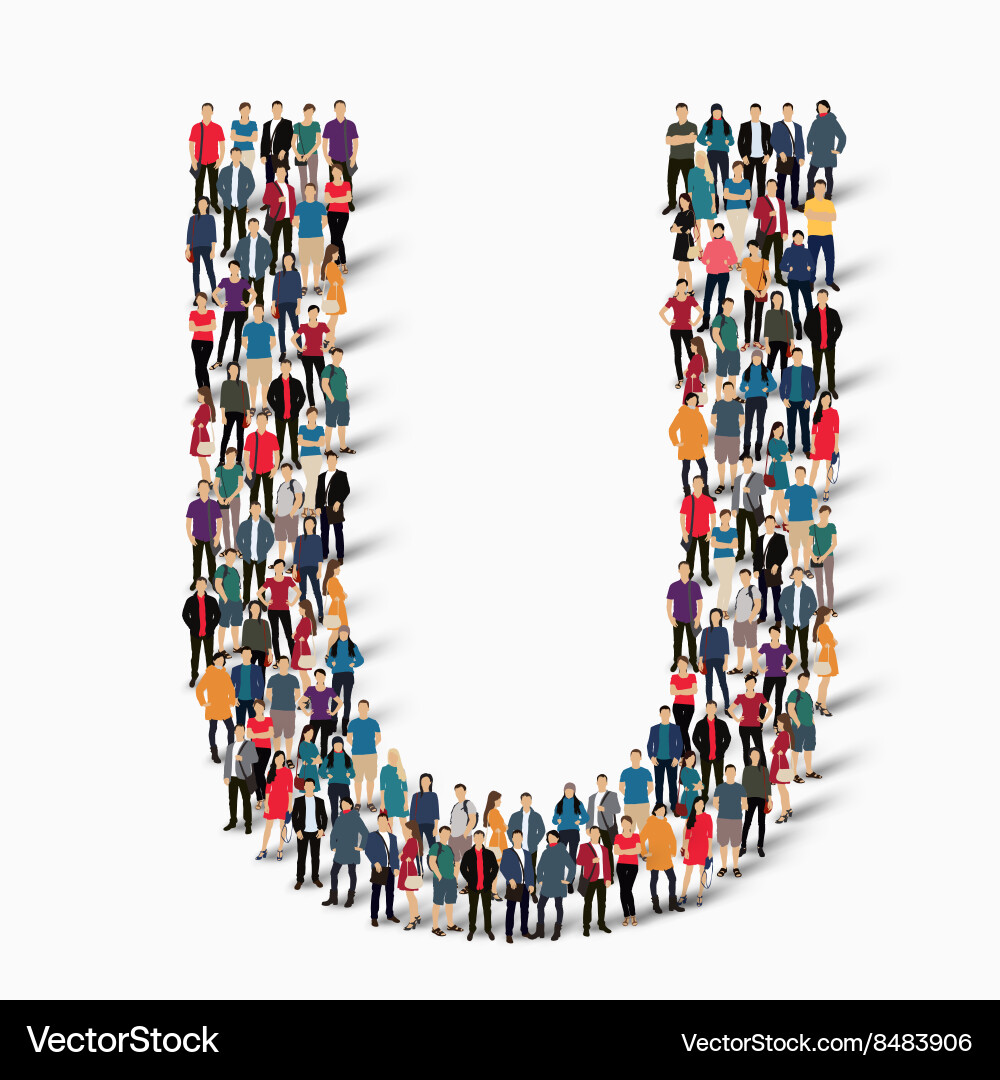 People Forming U Shape Royalty Free Vector Image