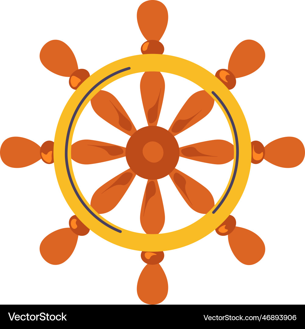 Pirates steering wheel wooden board part Pirates steering wheel wooden board part vector image