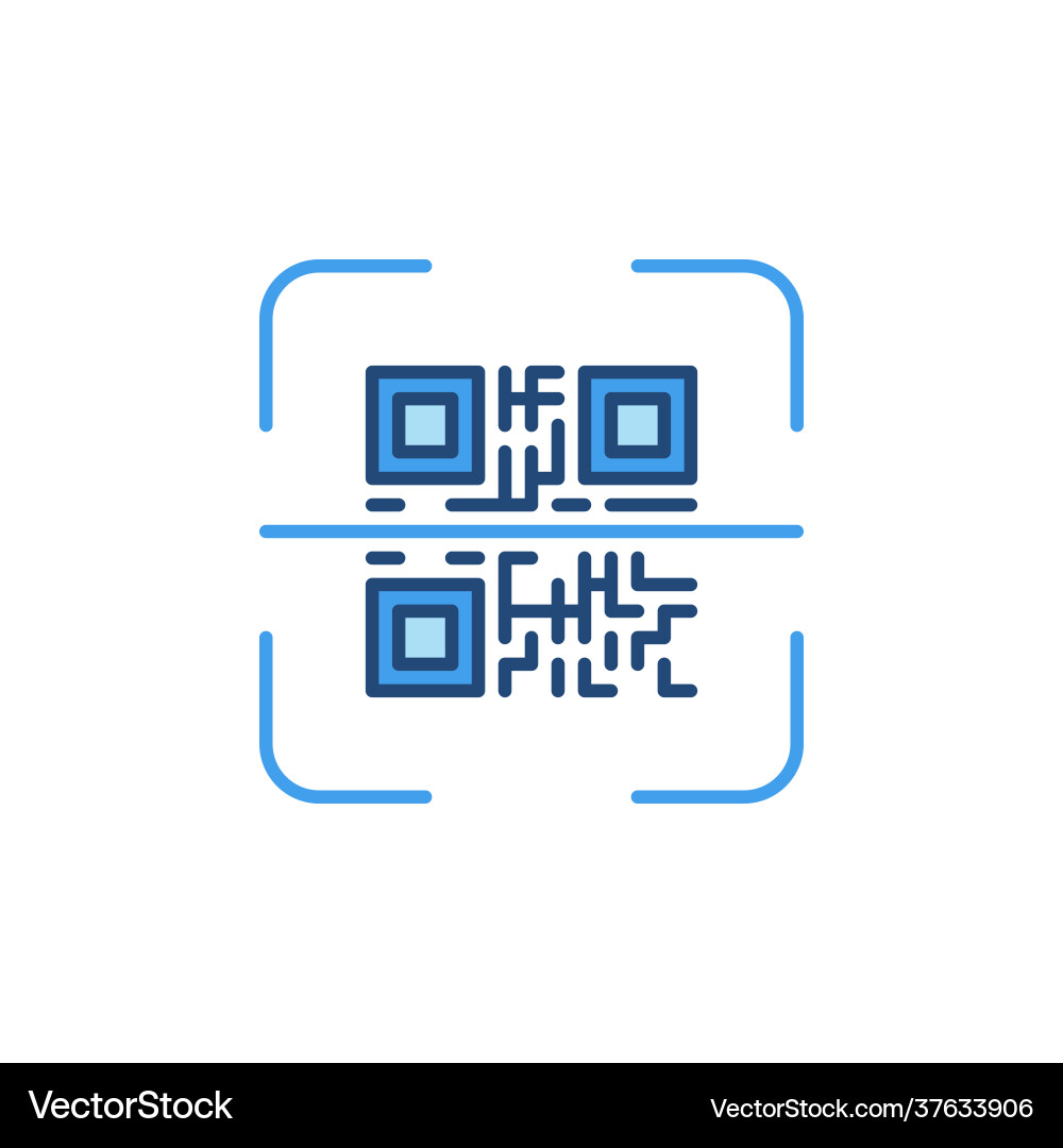 Qr code scan concept colored icon vector image
