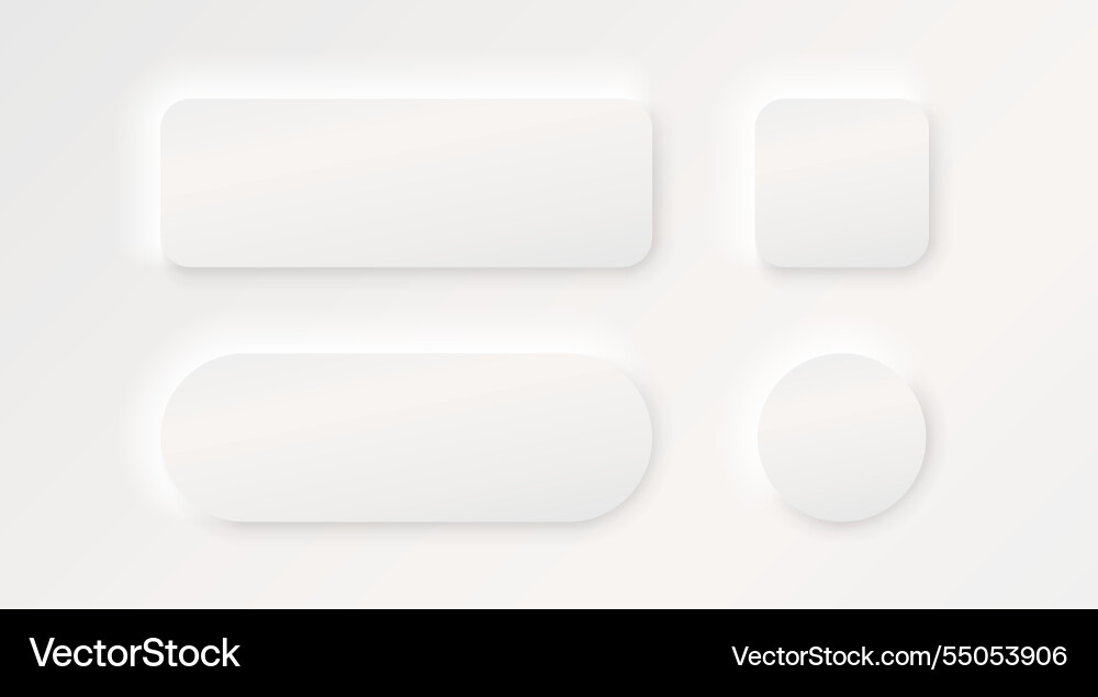 Rahmen Knopf weiß Farbe Set minimale Etikett Vektorbild