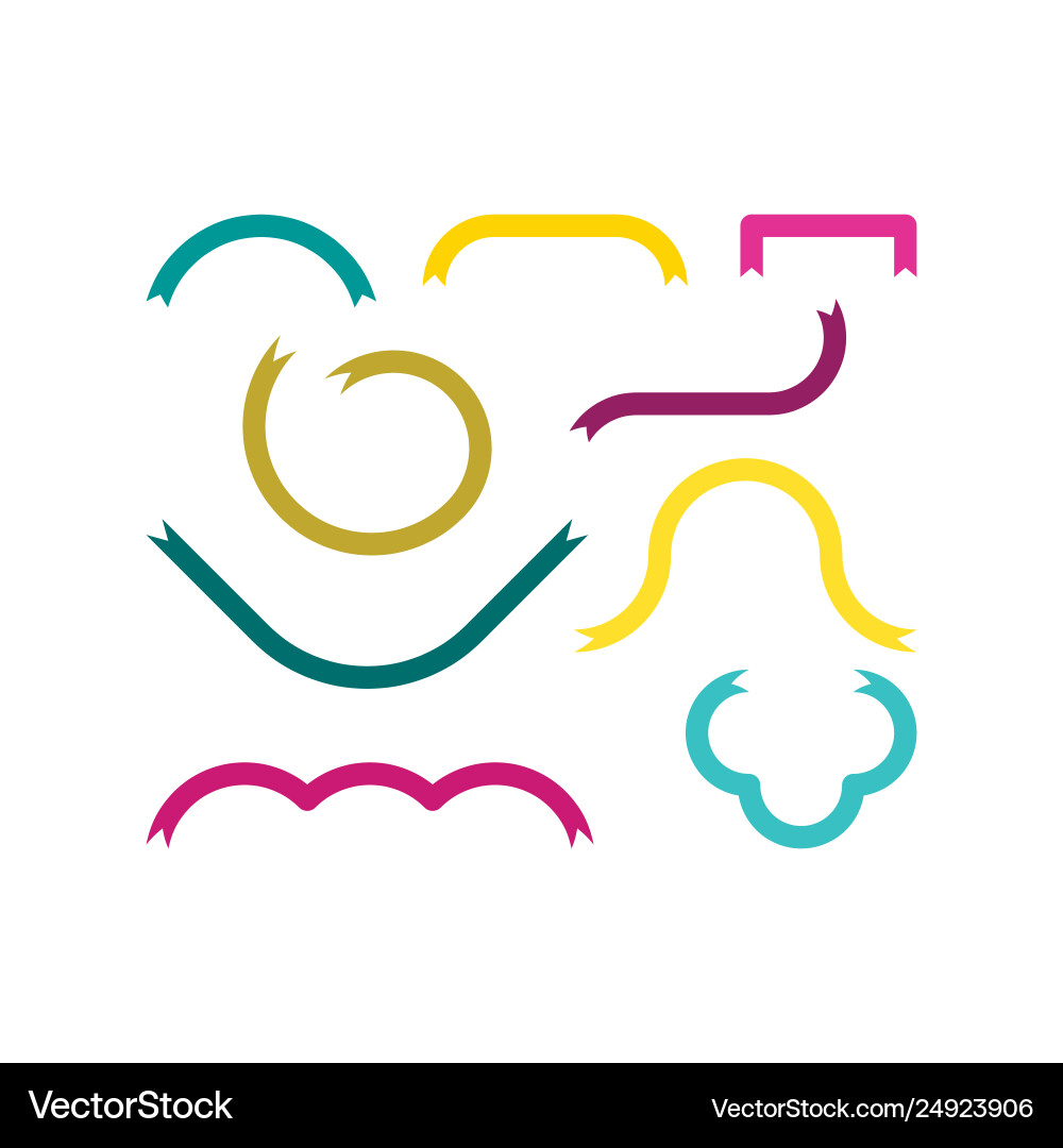 Ribbon set collection design elements vector image