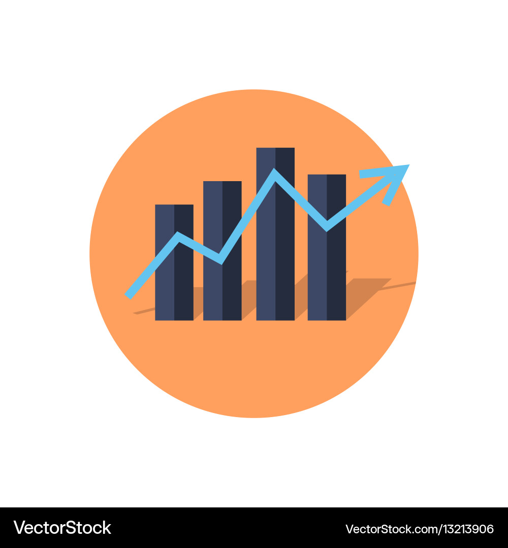 Rising Bar Chart Diagram vector image