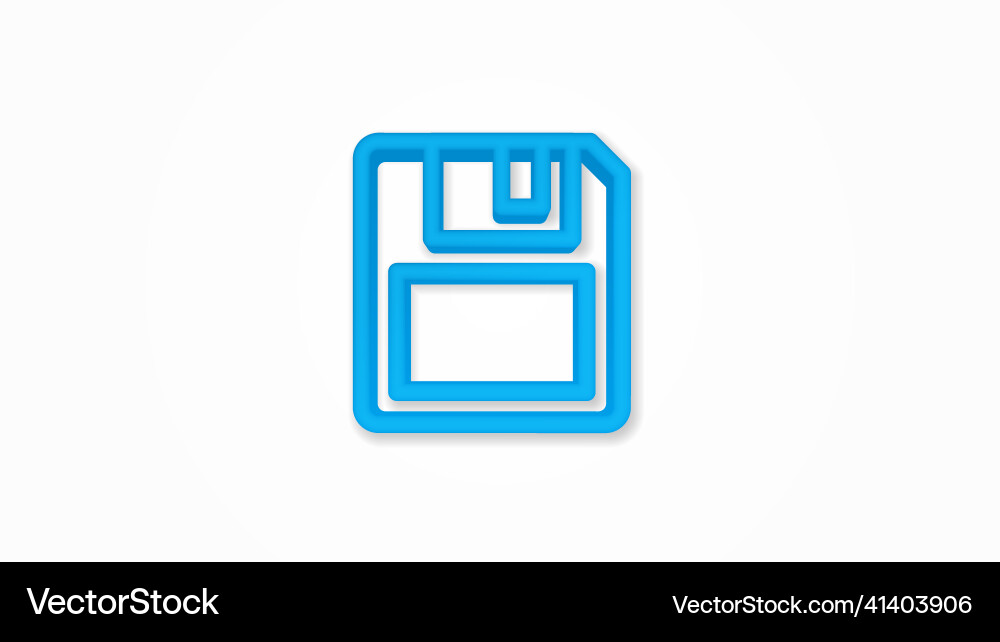 Save data diskette realistic icon 3d line Save data diskette realistic icon 3d line vector image