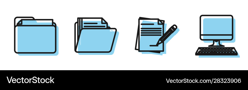 Set line blank notebook and pencil with eraser Set line blank notebook and pencil with eraser vector image