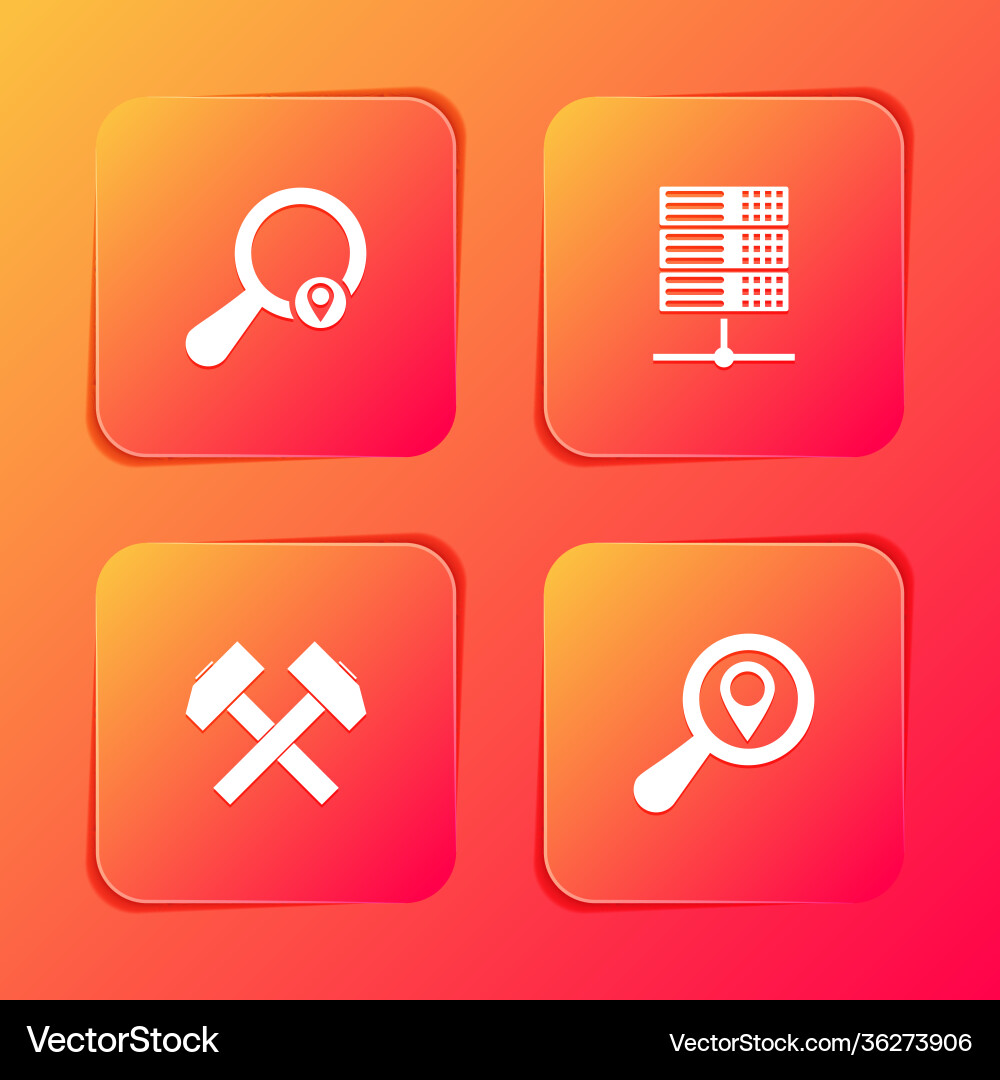 Set search location server data web hosting Set search location server data web hosting vector image
