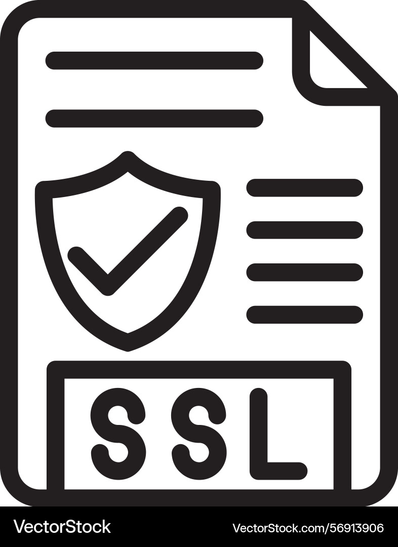 Ssl certificate linear style icon design vector image