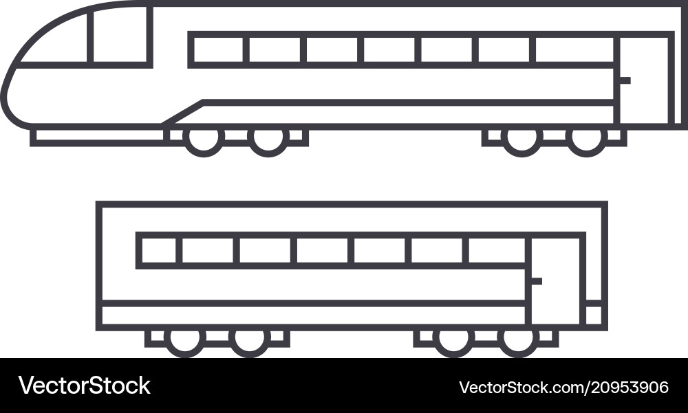 Thin Line Train Icon Royalty Free Vector Image