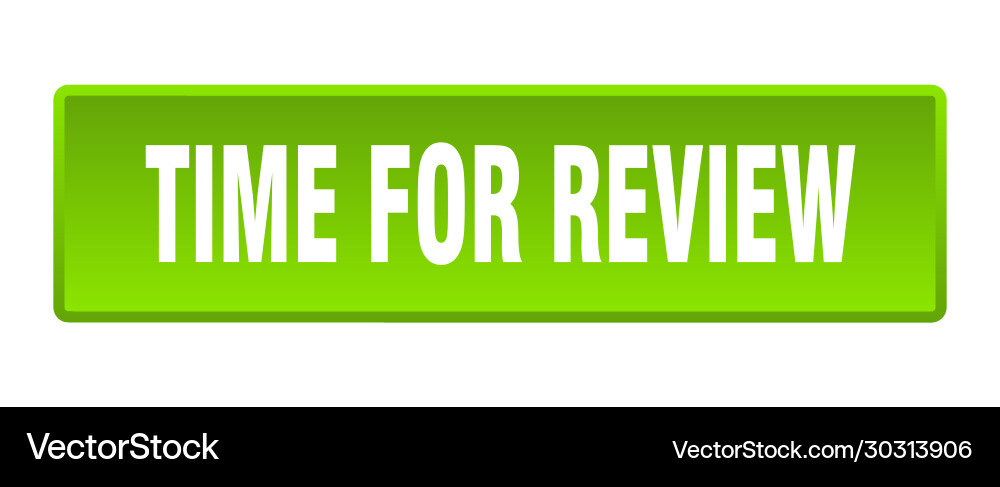 Time for review button square vector image
