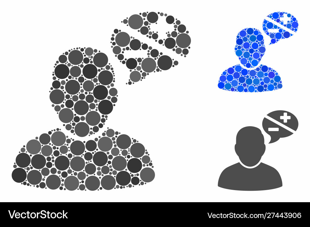 User arguments mosaic icon round dots vector image