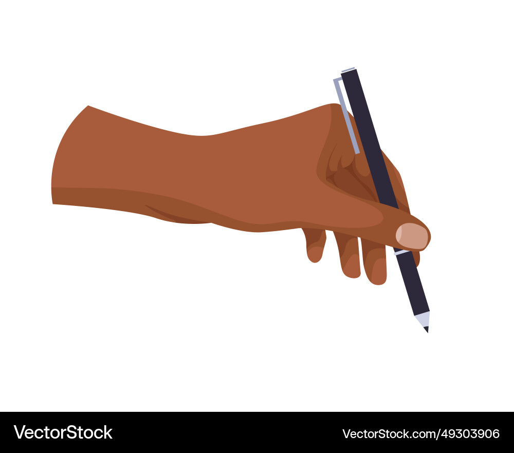 Writing tool in hand Writing tool in hand vector image