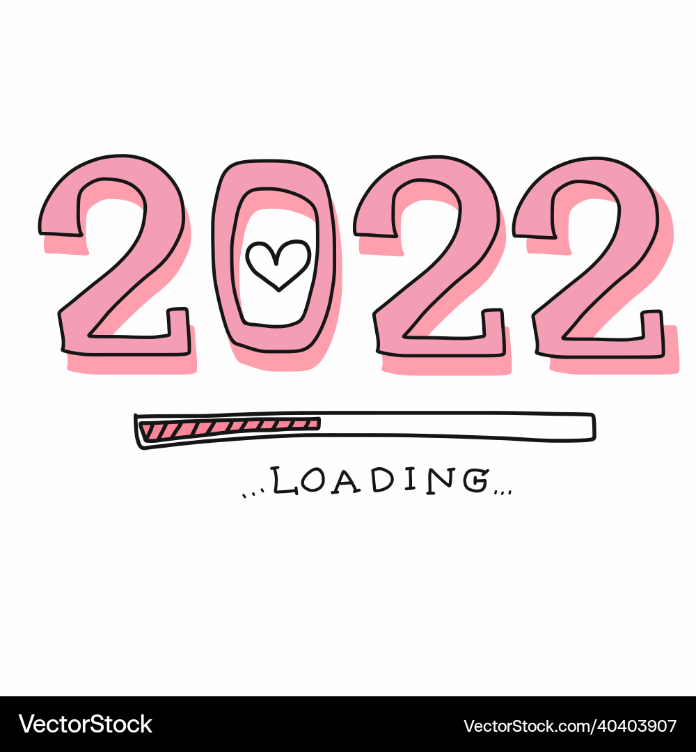 2022 happy new year loading vector image