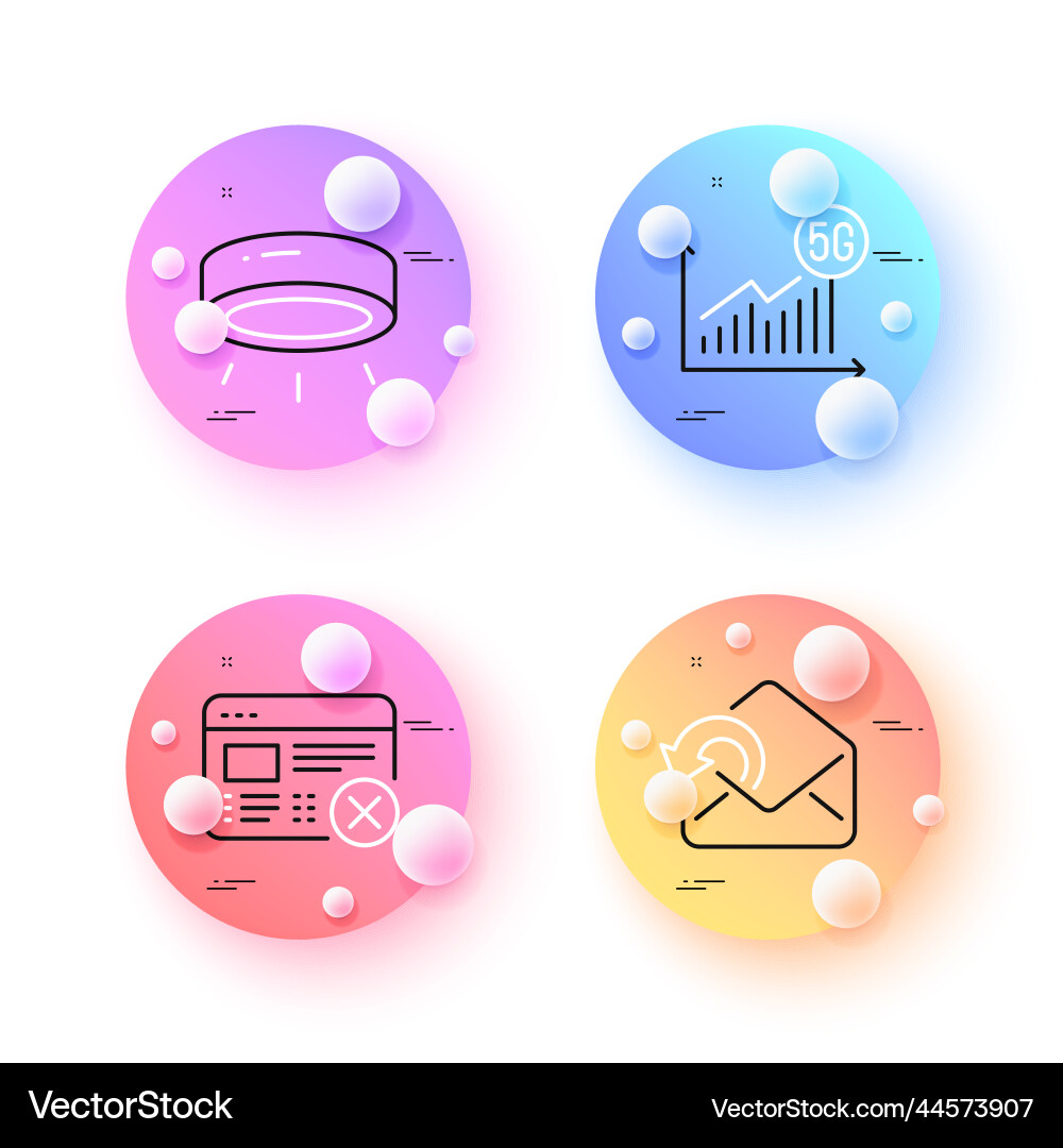 5g statistics send mail and led lamp minimal line 5g statistics send mail and led lamp minimal line Vector Image