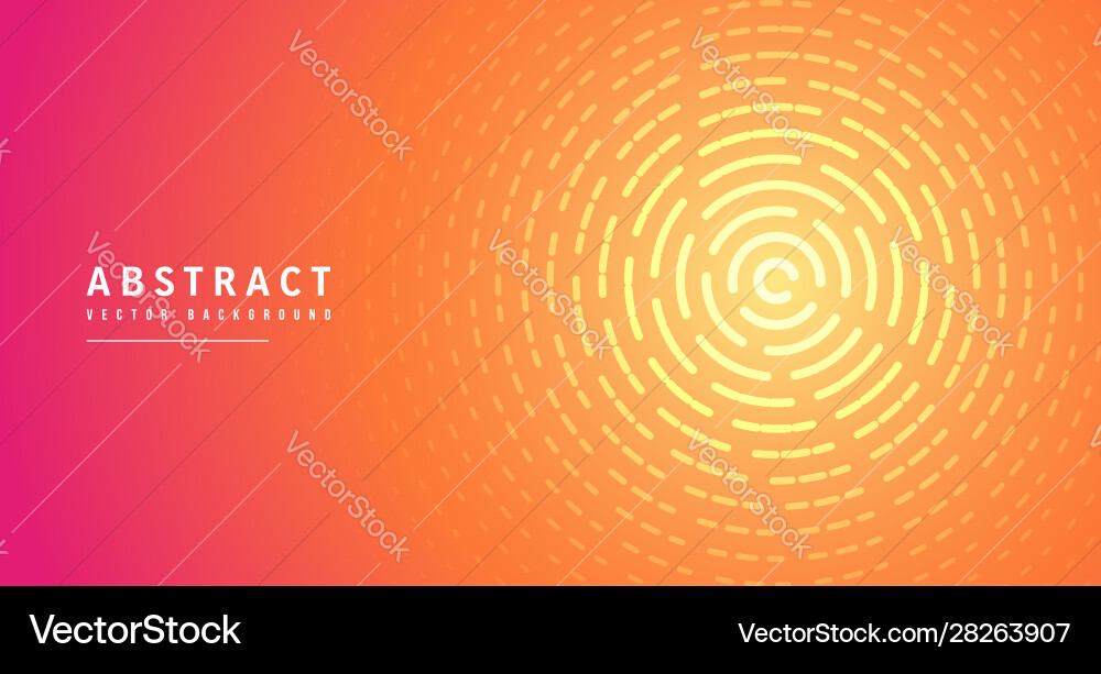 Abstract lines circle with yellow red gradient vector image