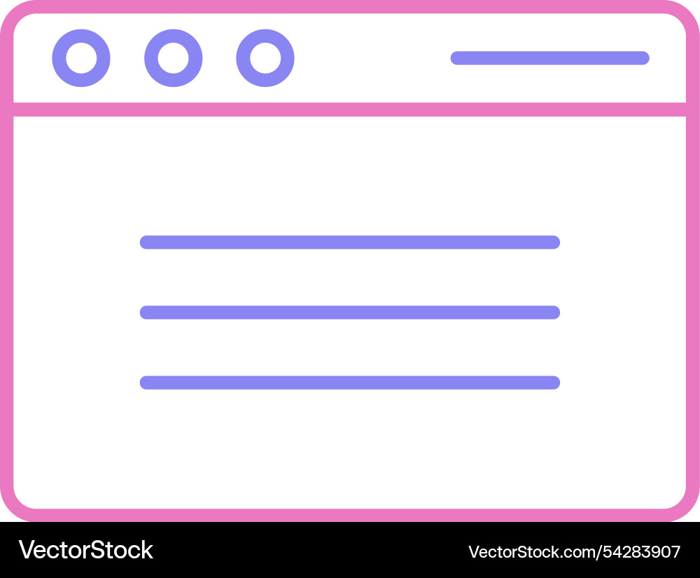 Browser line two colour icon vector image