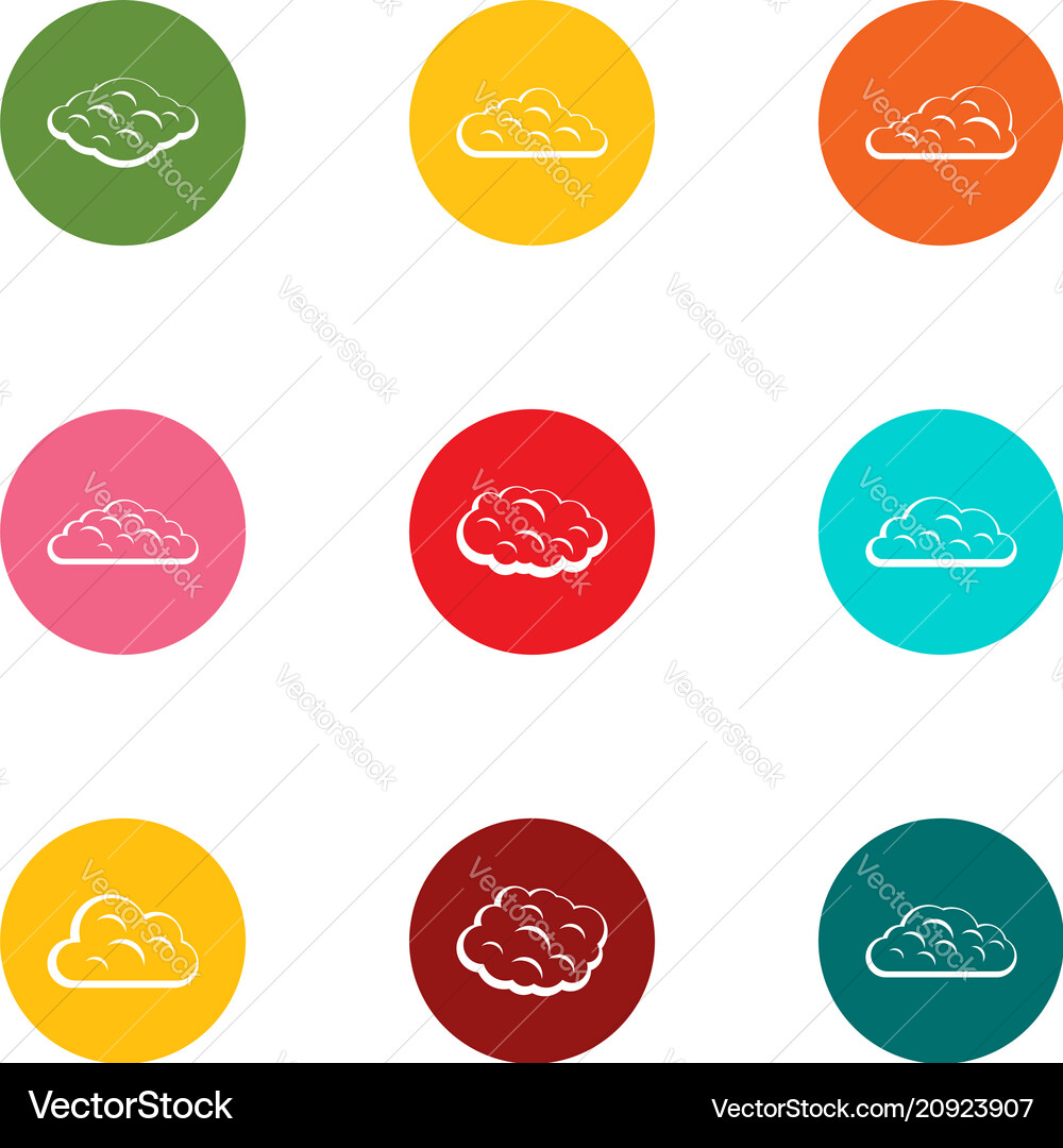 Cloudlet icons set flat style Cloudlet icons set flat style vector image