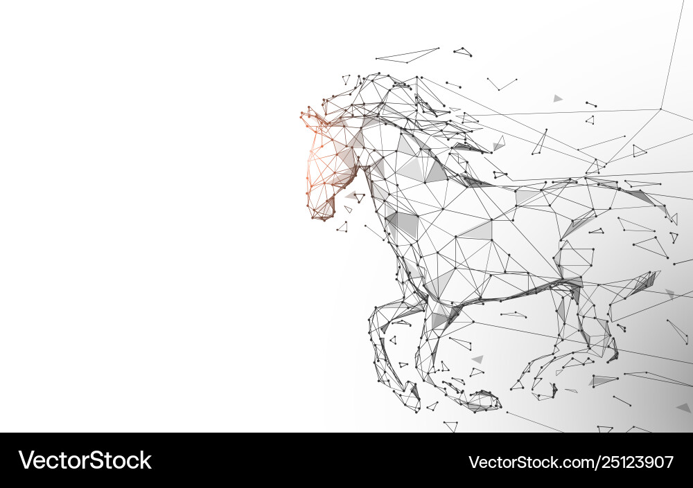 Dynamic Horse Gallop - Lines & Particles Vector Image