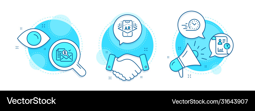 Fast delivery report and augmented reality icons Fast delivery report and augmented reality icons vector image