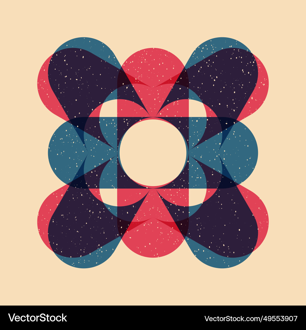 Geometric object with riso print effect Geometric object with riso print effect vector image