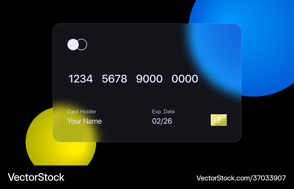 Glassmorphism banking card mockup digital Glassmorphism banking card mockup digital vector image