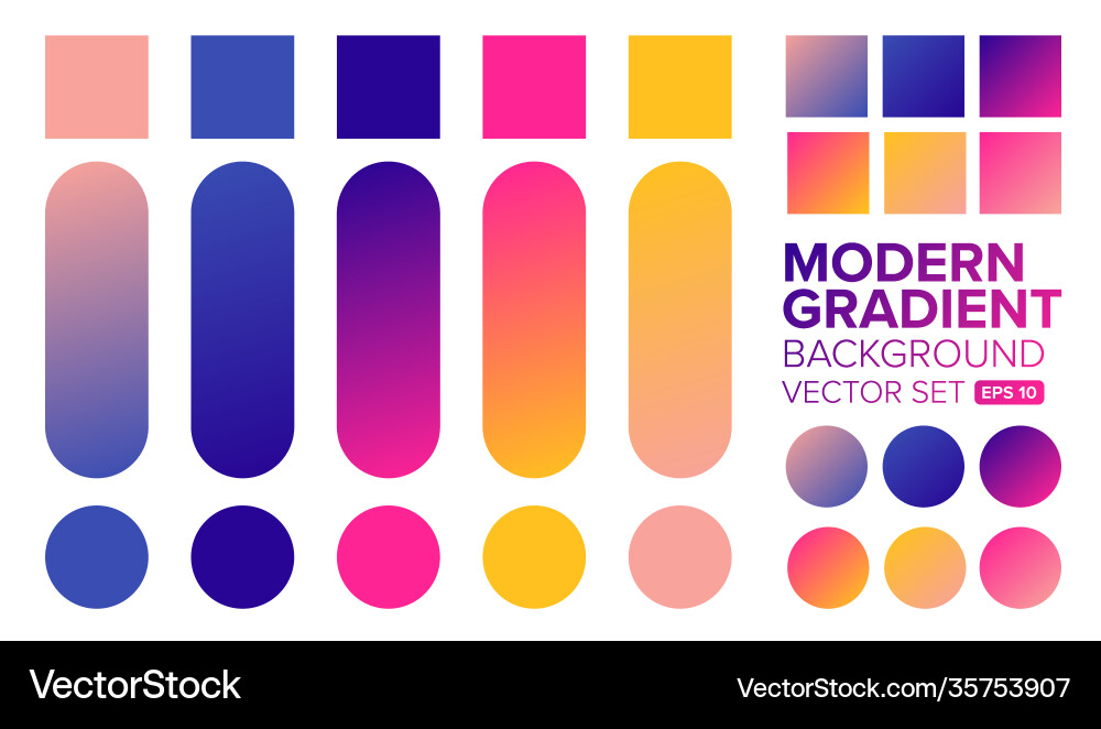 Gradient Color Set - Modern Backgrounds vector image