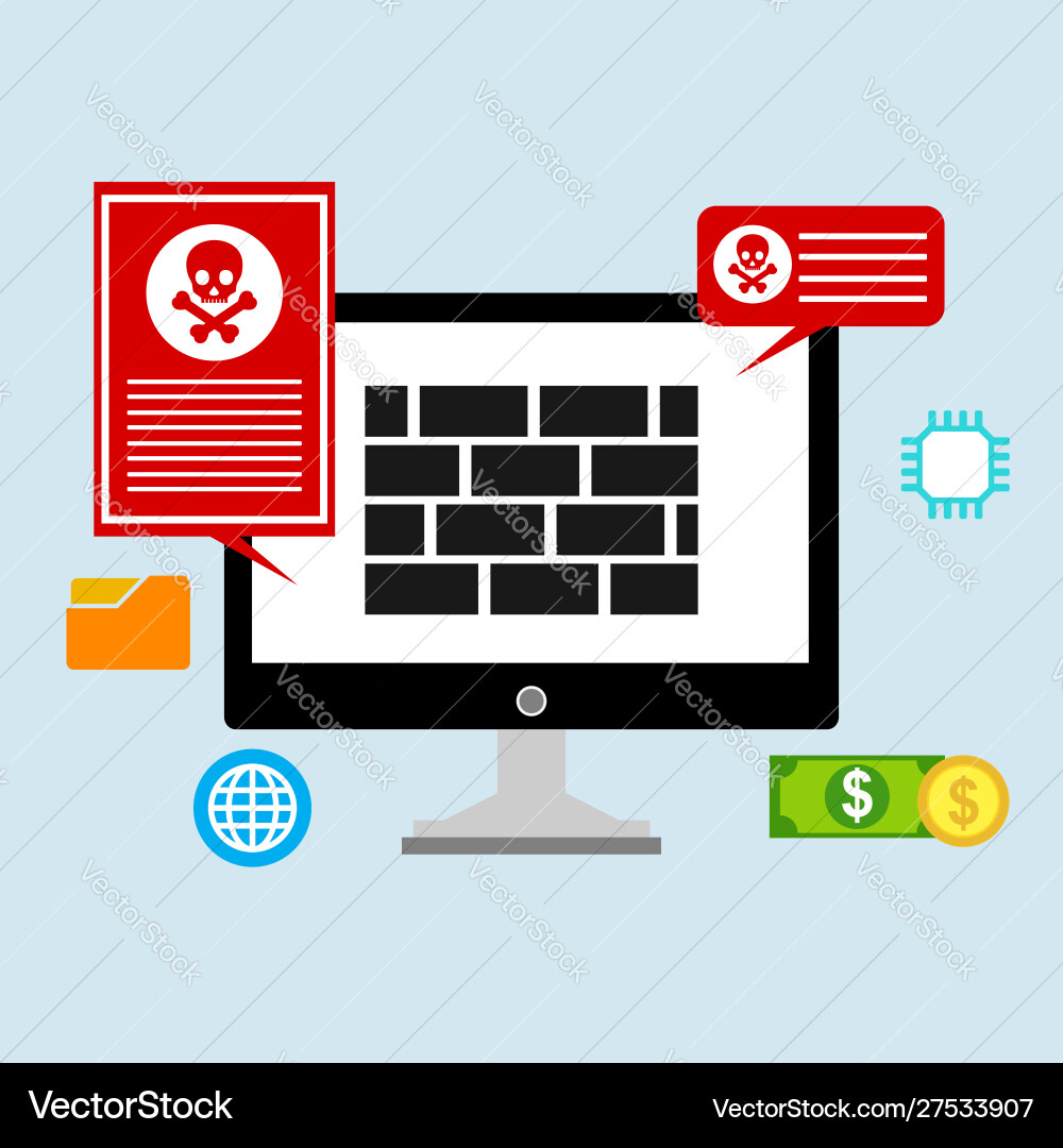 Hacker activity computeralert notification Hacker activity computeralert notification vector image