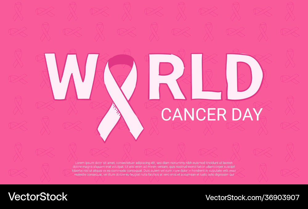 Hand drawn world cancer day background Hand drawn world cancer day background vector image
