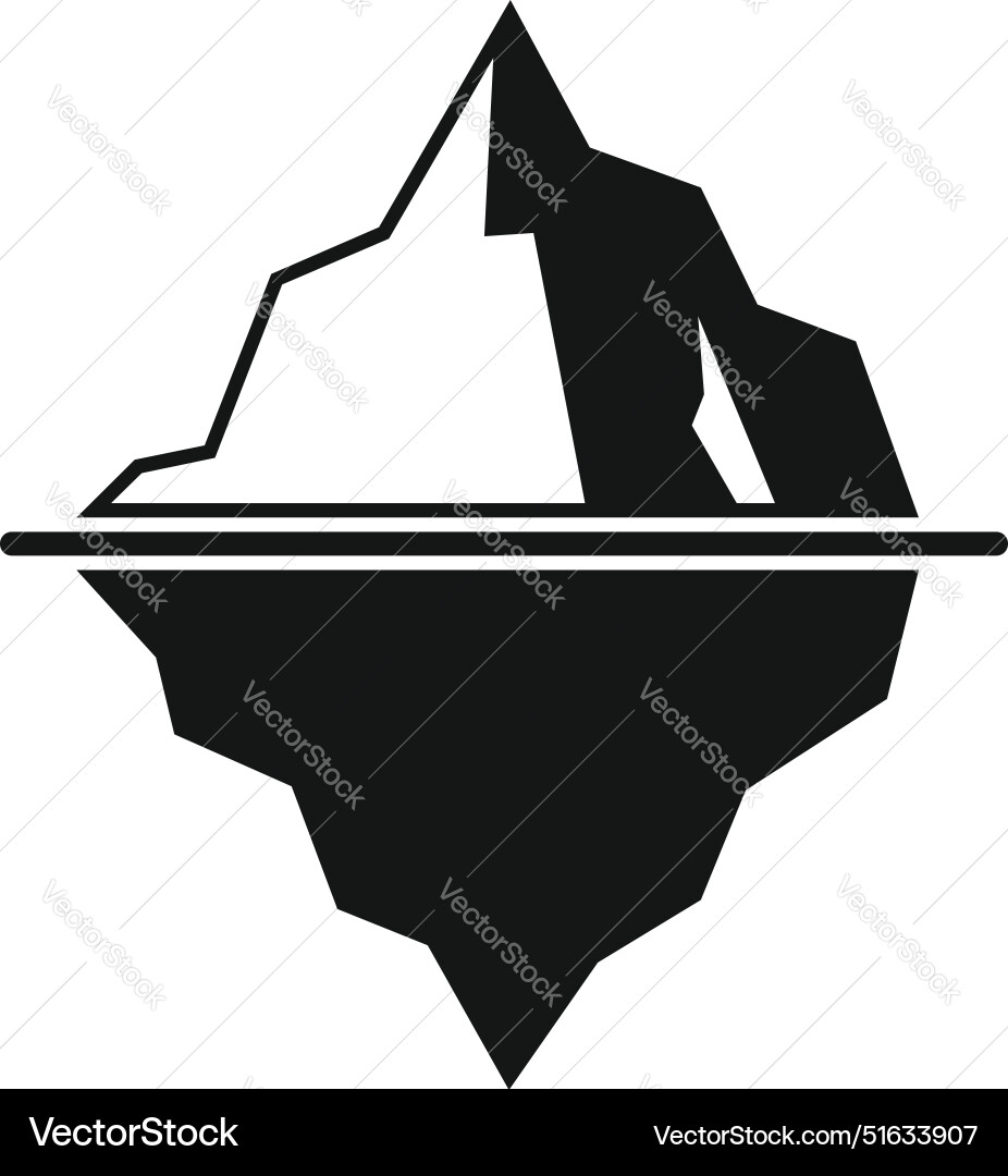 Iceberg floating showing visible and hidden danger Iceberg floating showing visible and hidden danger vector image