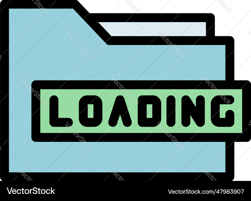 Loading folder icon flat Loading folder icon flat Vector Image