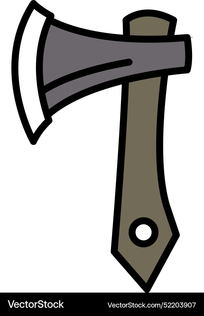 Lumbering ax in line icon style Vector Image