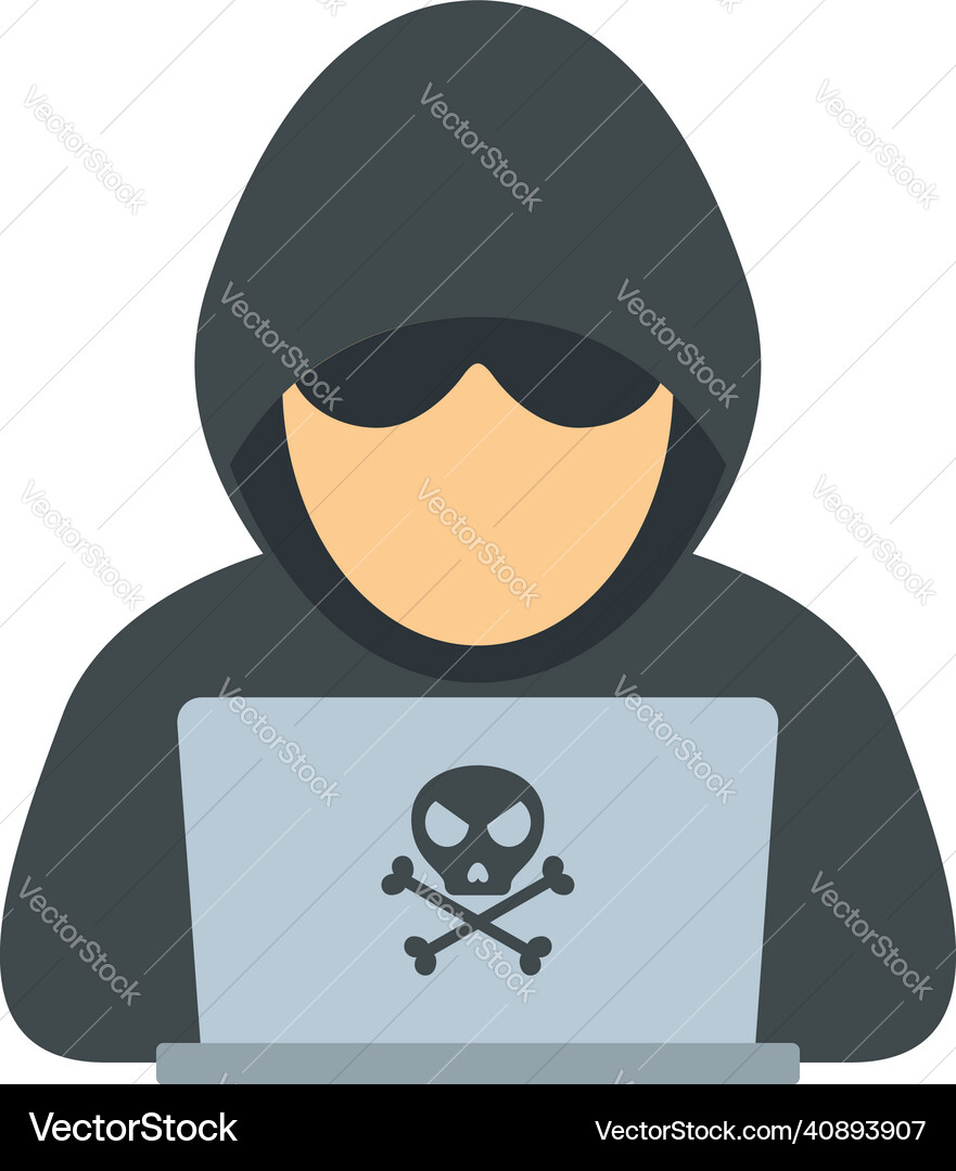 Modern hacker icon flat isolated Modern hacker icon flat isolated vector image