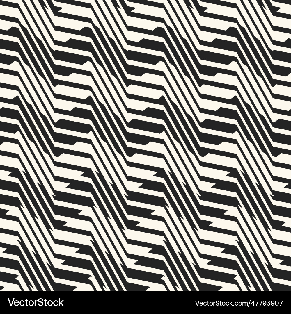 Monochrome moire effect textured zigzag pattern Monochrome moire effect textured zigzag pattern vector image