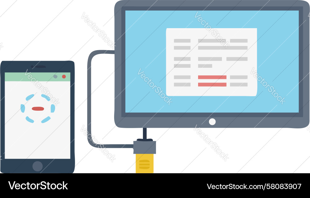 Multi-Device Screen Sharing Vector Image