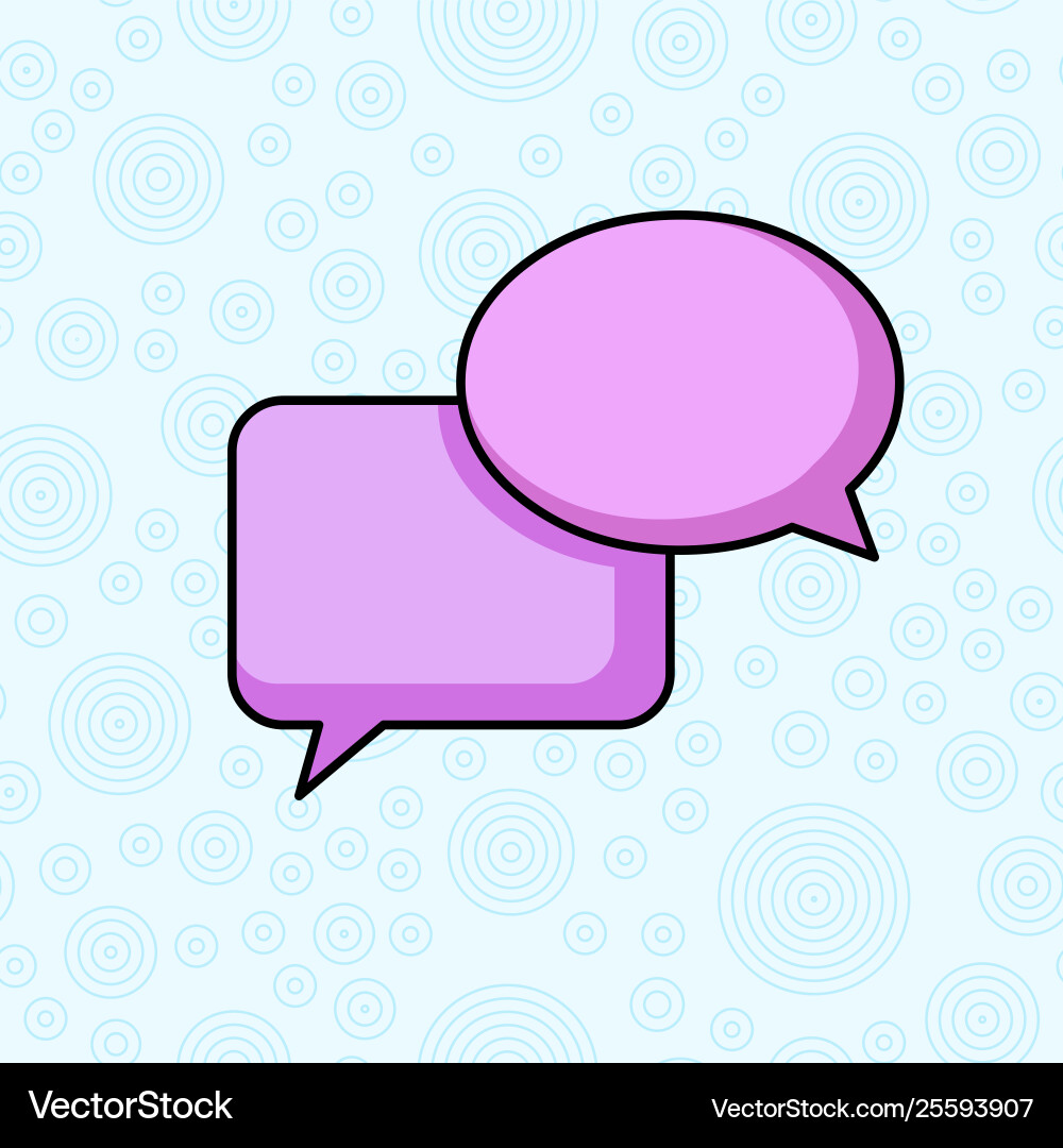 One blank oval shape speech bubble overlapping One blank oval shape speech bubble overlapping vector image