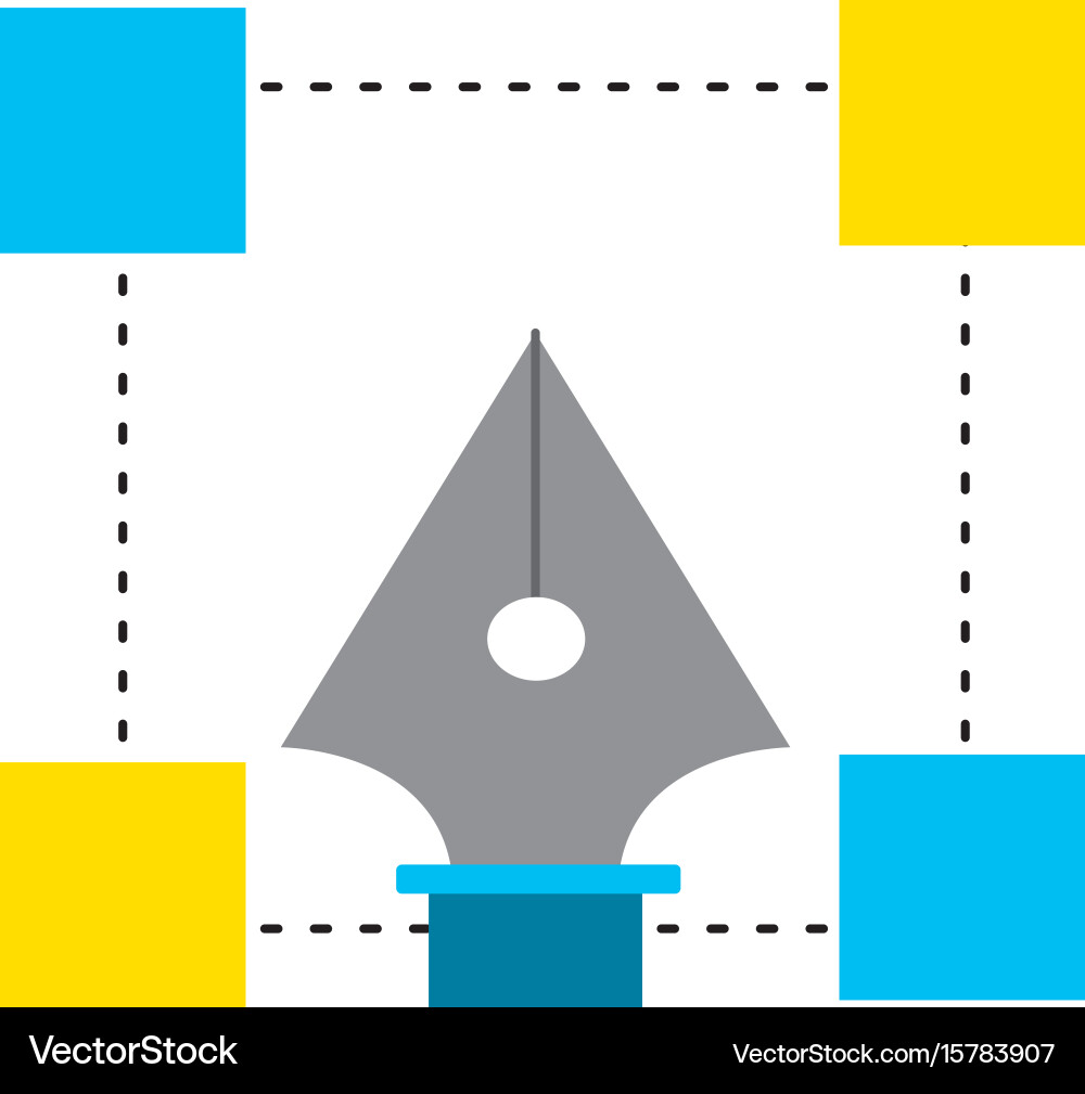 Pen with nodes design image Vector Image