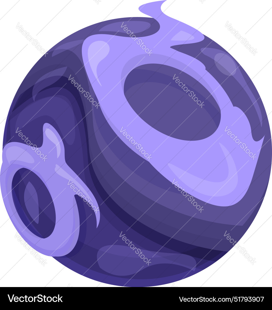Purple fantasy planet rotating in open space Vector Image