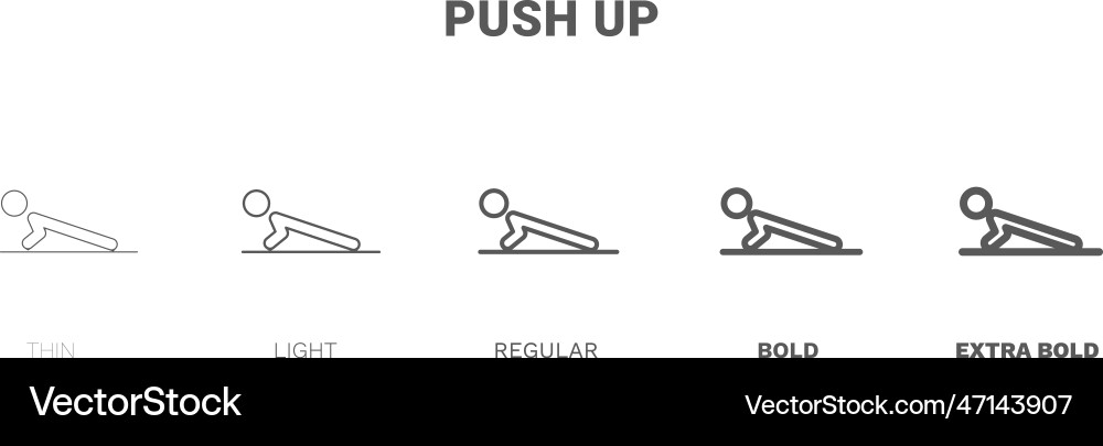 Push up icon thin regular bold and more style Push up icon thin regular bold and more style Vector Image