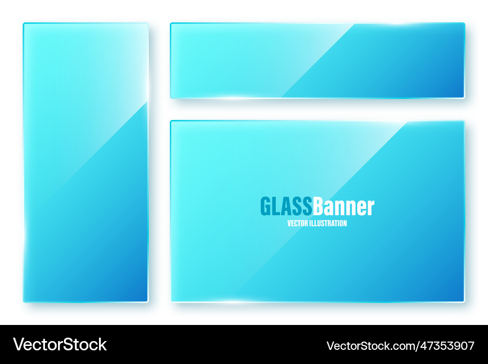 Realistic isolated glass frames collection blue Realistic isolated glass frames collection blue vector image