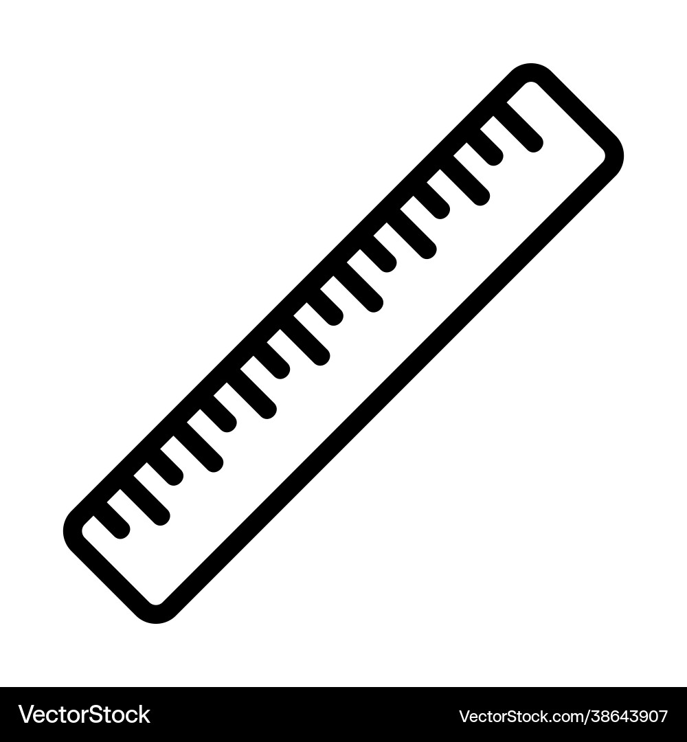Ruler icon in line style for any projects Ruler icon in line style for any projects vector image