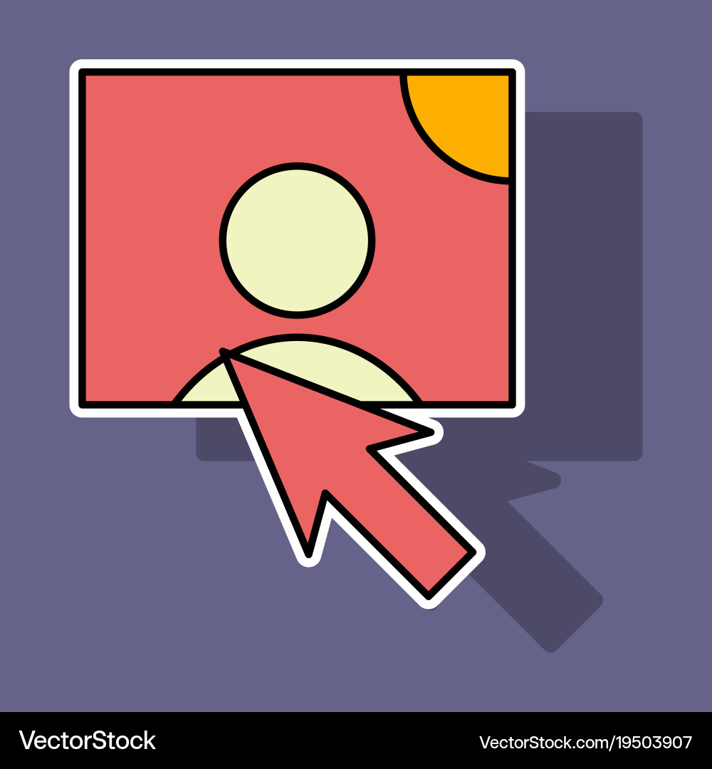 Sticker web design elements picture mouse arrow vector image