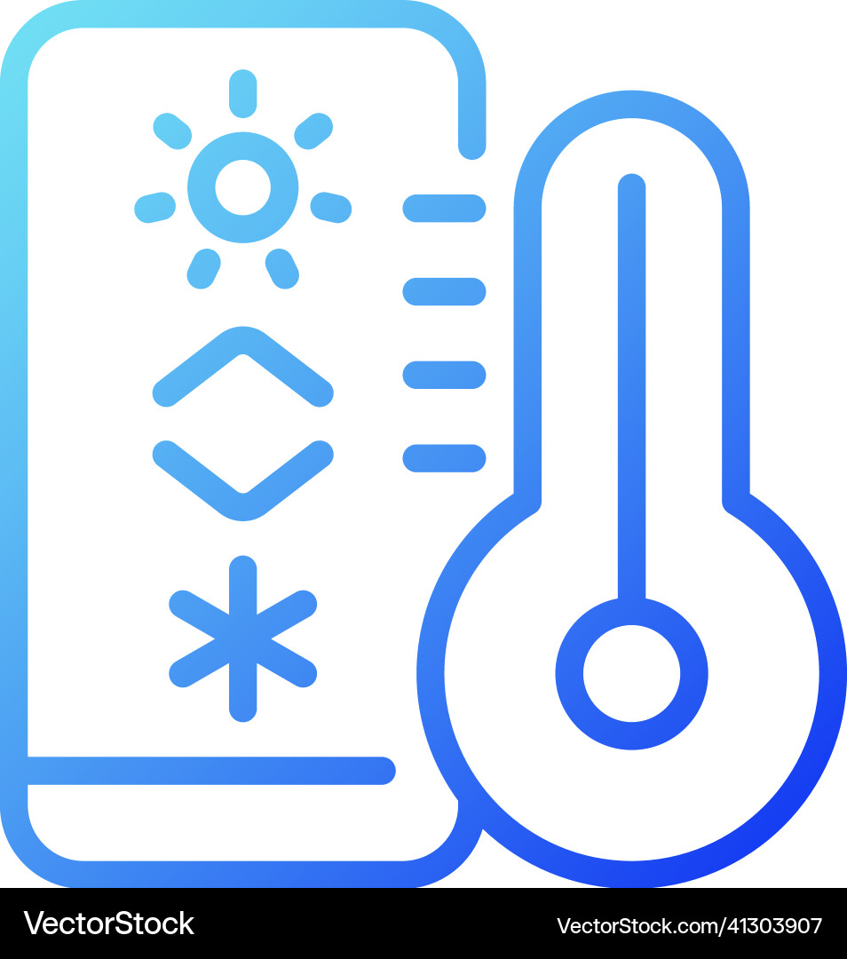 Temperature regulation gradient linear icon Temperature regulation gradient linear icon Vector Image
